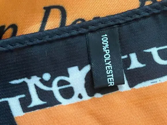 Vintage Style Ohr rsin Doir Orange and Black Chain Print 100% Polyester - Picture 5 of 5